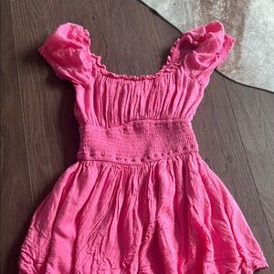 Hollister Pink Ruffled Smocked Sundress